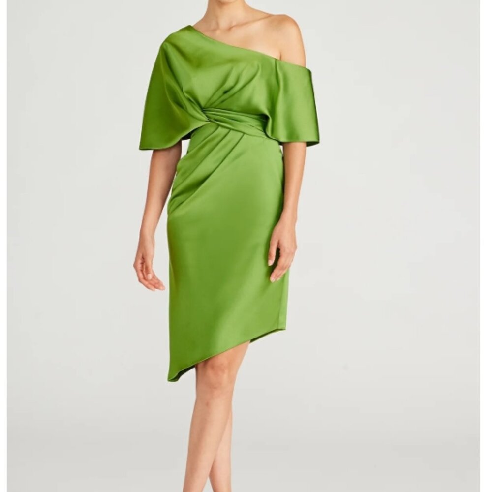 Theia - Polly One Shoulder Satin Cocktail Dress - NEW WITH TAGS - Size 16